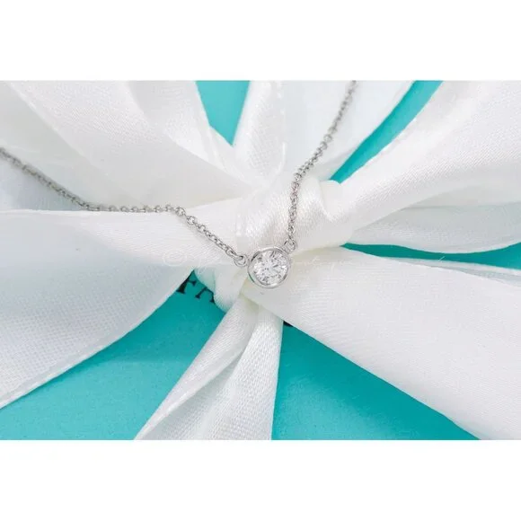 Tiffany & Co. Necklace Elsa Peretti "Diamonds By The Yard" .27ct in Platinum - Picture 3 of 9